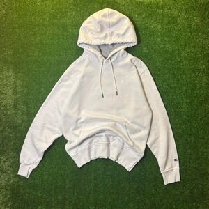 Baggy cropped vintage Champion white hoodie sweatshirt size medium